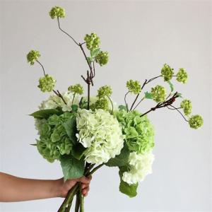 Kunstblumen Künstliche Blumen für den Innenbereich, Hortensien-Set, dekorative Kunstpflanze mit Glasvase, Seidenblumen-Arrangement, Simulation von Bonsai für jeden Anlass