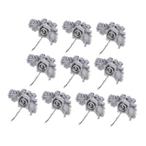 50 Stück Rosenkopf Künstliches Blumendekor Hochzeitsblumensträuße Miniatur-gartenzubehör Künstliche Rosenköpfe Hochzeitsblumenstrauß Rosa Künstliche Rosen Kunstblumen Spor