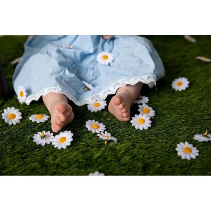 100 stuks gerbera madeliefjes, , kleine madeliefjes, , stoffen bloemen, ontworpen voor bloemendecoraties, doe-het-zelf (witte madeliefjes)