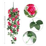 2 stuks kunstmatige rozen bloemen kunstmatige hangende mand plant wijnstok nep zijde hangende bloem voor tuin muur hek bruiloft balkon outdoor indoor huis deur decoratie