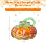 Herbstdeko Tischdeko Glas Kürbis,Herbst Dekoration Kürbisfigur für Herbsternte Dekor,8cm Glas Kürbis Sammelfiguren Tischakzent für Tischdeko,Erntedankfest Thanksgiving Hallowe