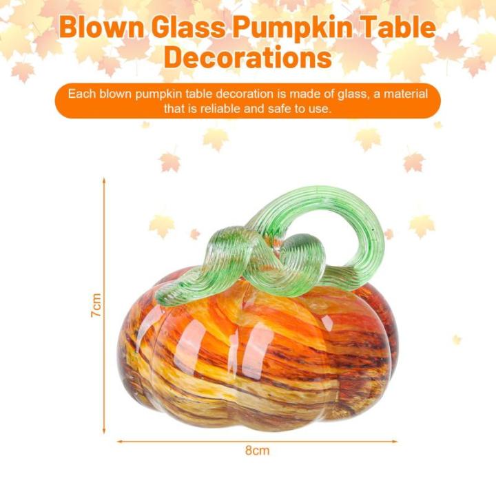 Herbstdeko Tischdeko Glas Kürbis,Herbst Dekoration Kürbisfigur für Herbsternte Dekor,8cm Glas Kürbis Sammelfiguren Tischakzent für Tischdeko,Erntedankfest Thanksgiving Hallowe