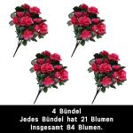 0514 Boeket van kunstbloemen, 33 cm, voor tuin, kantoor, huis, raam, bruiloft, buiten