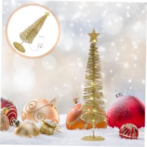 1 stks lichtgevende kerstboom tafellamp boom verlichte berk kerst kerstdecoratie lichtgevende kerstbomen festival decor kerstscène ornament smeedijzer goud