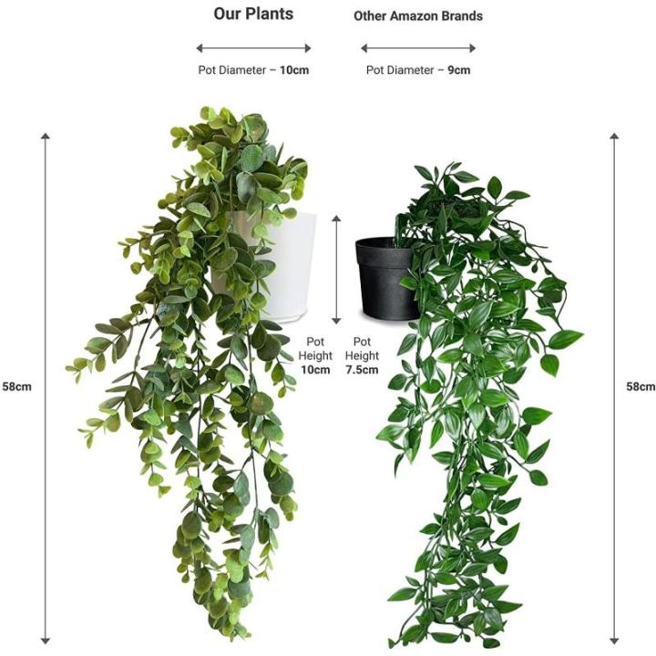 Set van 2 kunstmatige hangende planten in witte potten woonaccessoires nep hangplant kamerplant hangende plant nep plant