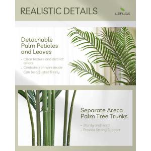 165cm künstliche Dypsis Lutescens Palme, Pflanzen nur für den Innenbereich mit 15 abnehmbaren Stämmen, deko für Büro, Laden, Wohnung und Party