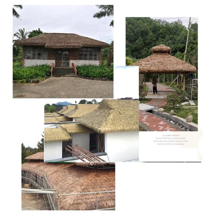 Palm Thatch Läufer Roll künstliche Thatch Fliese Kunststoff Thatch künstliche für Park Seaside Scenic Spot Dekoration Stroh Dach Traufe Fake Thatch Bauernhaus Dachdekoration St