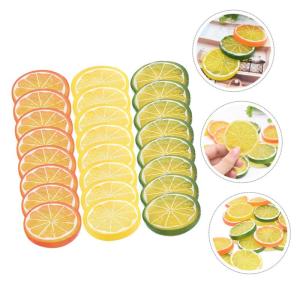 1 Satz Nachahmung Einer Zitronenscheibe Tischdekoration Im Sommer Gefälschte Himbeere Sommerliche Tischdekoration Füller Für Obstschalen Fälschung Zitronenscheiben Kalk PVC 24s