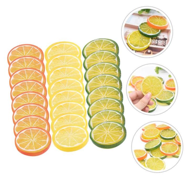 1 Satz Nachahmung Einer Zitronenscheibe Tischdekoration Im Sommer Gefälschte Himbeere Sommerliche Tischdekoration Füller Für Obstschalen Fälschung Zitronenscheiben Kalk PVC 24s