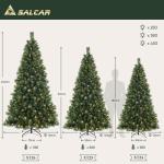 Nordmann Kunstkerstboom 2,1 m met verlichting, met warmwitte en RGB-ledlichtjes, 9 modi en afstandsbediening, pvc-kerstboom