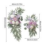 Faux Bloem Swag Set van 2 voor Bruiloft, Huwelijksboog Bloemen Welkom Teken, Witte Huwelijksboog Faux Groen Slinger, Bloemstuk Swag Achtergrond voor Huwelijksceremonie (2 stuks