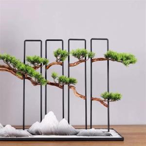 Künstlicher Bonsai-Baum Künstlicher Bonsai-Baum, 43,3 Zoll groß, grün, Simulation Willkommens-Kiefer-Bonsai-Baum, Innen-Desktop-Dekoration, Simulationspflanze, gefälschter Bau