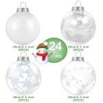 , wit, 24 stuks, kerstboomversiering, kerstdecoratie voor Kerstmis, feest
