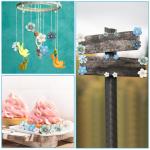 80 stuks , kunstmadeliefjes, 2 maten , mini- voor bruiloft, thuis, doe-het-zelf scrapbook-slinger, feestdecoratie (7 kleuren