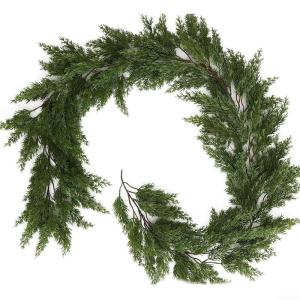 Künstliche Kiefer grüne Zypressen-Girlande, künstliche Weihnachts-Kieferngirlande, Pflanzen-Weihnachtskranz, Wohnzimmerdekoration, 190 cm