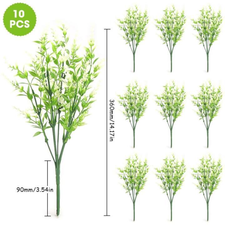 Kunstplanten, bloemen, in pot, net echt uv-bestendig, 10 bundels , , balkonplanten, struiken, decoratie, kunstbloem, lavendel voor tafel, huis, tuin, decoratie