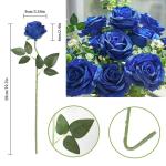 10 stuks zijden kunstrozen bloemen bruidsboeket bloemen (blauw)