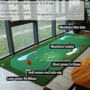 Golf Putting Green, Golfspiel-Grünmatte Mit Realistischem Rasen, Golf-Übungshilferolle Mit Ball Und Flaggen Für Drinnen Draußen Im Garten(1.5x3.5m)