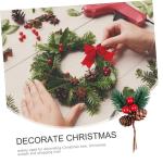 5st Kiefernzapfen Weihnachtsseidenbeere Baum Pflücken Rote Beerenstiele Künstliches Weihnachtsspray Künstliche Beerenpflücker Gefälschter Beerenstiel Große Tannenzapfen Vlies