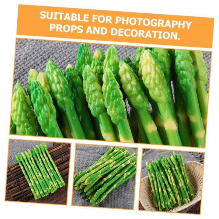 20 STK Simulierte Spargel-Ornamente Realistische Pflanzliche Ornamente Spargel Dekor Spargel-Modelle Gefälschtes Lebensechtes Gemüse Vortäuschen Spielzeug Gemüse Obst PVC