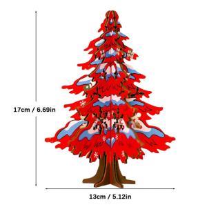 Kinder Weihnachtsbaum - Weihnachtsbaum Mini kleine Tisch hölzerne Deko Ornamente mit Miniatur Tischplatte DIY Schreibtisch Mini Baum, Weihnachtsbaum Stehen für Kinder Geschenk, I