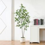 Kunstplant Esdoorn 150 cm grote , wit, bloempot, esdoornboom, als echt voor thuis, kantoor, tuindecoratie (1 stuks)