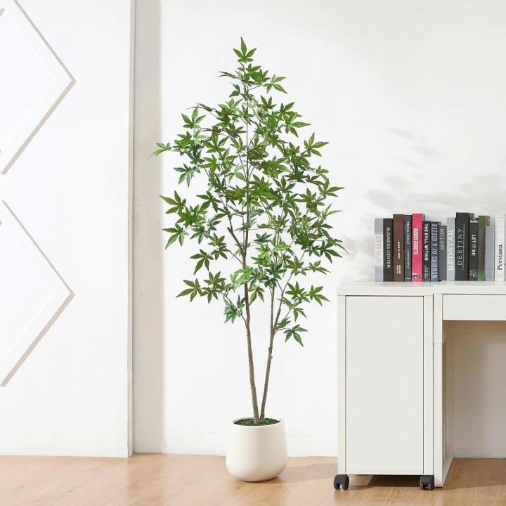 Kunstplant Esdoorn 150 cm grote , wit, bloempot, esdoornboom, als echt voor thuis, kantoor, tuindecoratie (1 stuks)
