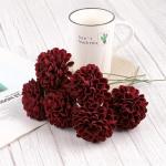 , 20 stuks dahlia-bloemen met bladeren en stelen, doe-het-zelf rode dahlia-schuim bloem voor bruiloft, boeketten, bloemen, centerpieces, arrangementen feesttafels,