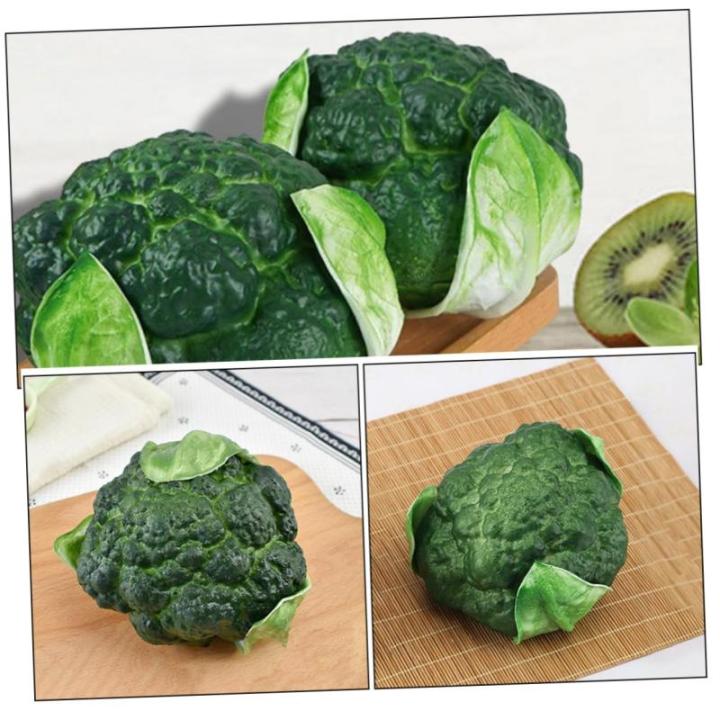 Simulierter Blumenkohl Gemüsemodelle Lebensechter Brokkoli Requisiten Präsentieren Küchendekoration Simulation Gefälschter Brokkolimodelle Künstliche Brokkoli-dekore Green Sch