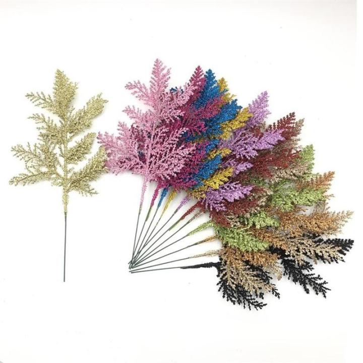 Künstliche Tannennadeln, 26,7 cm, glitzernde Tannenstiele, Tannenblätter, Zweige aus künstlicher Zeder, gefrostete künstliche Tannennadeln, Zweige, für Weihnachtsbaum, Kranz, 