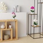 in pot (35 cm), set van 3 kunstorchideeën, kunstmatig afgestemde arrangement in hoogglans-keramische potten, decoratieve bloemen, kunstorchideeën (wit-rosé)