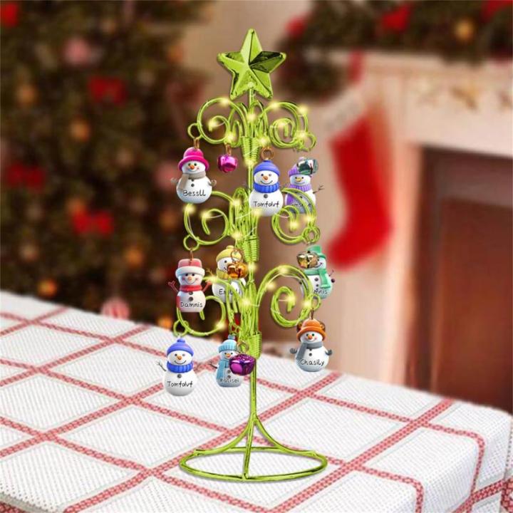 Aangepaste Familie Naam Kerstboom Kerst Sneeuwpop Familie Boom Kristal Kerstboom voor Kerst Decoratie Geschenken voor Vrouwen Vrouw Vriend Vriend, Stijl 2-2