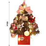 Mini Weihnachtsbaum Künstlich mit LED Beleuchtung Künstlicher Weihnachtsbaum Klein für Weinachtsdekorationen Tischplatte Tannenbaum Geschmückt Tisch Weihnachtsbaum mit Ornament