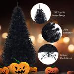 Kunstkerstboom, 180 cm/225 cm, zwart, dennenboom met metalen standaard, kerstboom, pvc-punten, ideaal voor thuis, kantoor, winkels en hotels (225 cm)