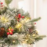 Weihnachts-Pflanzgefäß-Dekorationen, Weihnachts-Pflanzgefäß, Dekoration, Grün, künstliche Tannenbäume mit Stativpfahl, Weihnachts-Veranda-Dekoration, Stil C One