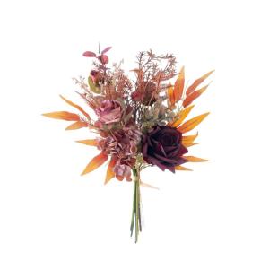 Kunstbloemen, zijden rozen, kunstbloemen als echt uitziende voor doe-het-zelf bruiloft, boeket, tuin, feest, hotel, kantoor, decoratie, tafelstukken, bordeauxrood