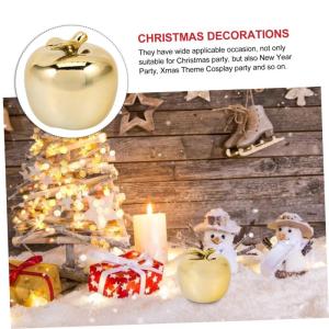 1stk -Keramik-Ornament Weihnachtliche Wohnkultur Pole Lebensechte Äpfel Weihnachtstischschmuck Fruchtmodell Künstliche Fruchtdekoration Obststatue Weihnachtsschmuck Golden