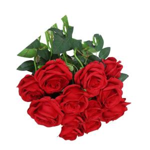 Realistische künstliche Rosensträuße für Küche, Garten, Hochzeit, Tafelaufsatz, Dekoration, 12 Stück