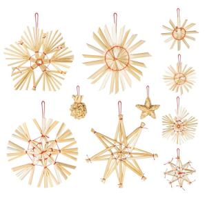 40 stuks strosterren hangers, grote strosterren, kerstboomversiering, stroornamenten, kerstboom, top, ster, vakantie, hanger voor Kerstmis, thuis, feestdecoratie
