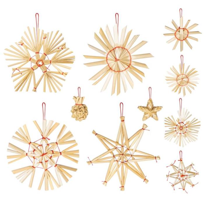 40 stuks strosterren hangers, grote strosterren, kerstboomversiering, stroornamenten, kerstboom, top, ster, vakantie, hanger voor Kerstmis, thuis, feestdecoratie