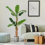 Bananenboom, kunstplant, kunstplant, banaan, 165 cm, grote kunstplant, bananenplant met 10 bladeren, kunstplant, plastic plant, decoratieve plant voor woonkamer, slaapkamer, kantoo