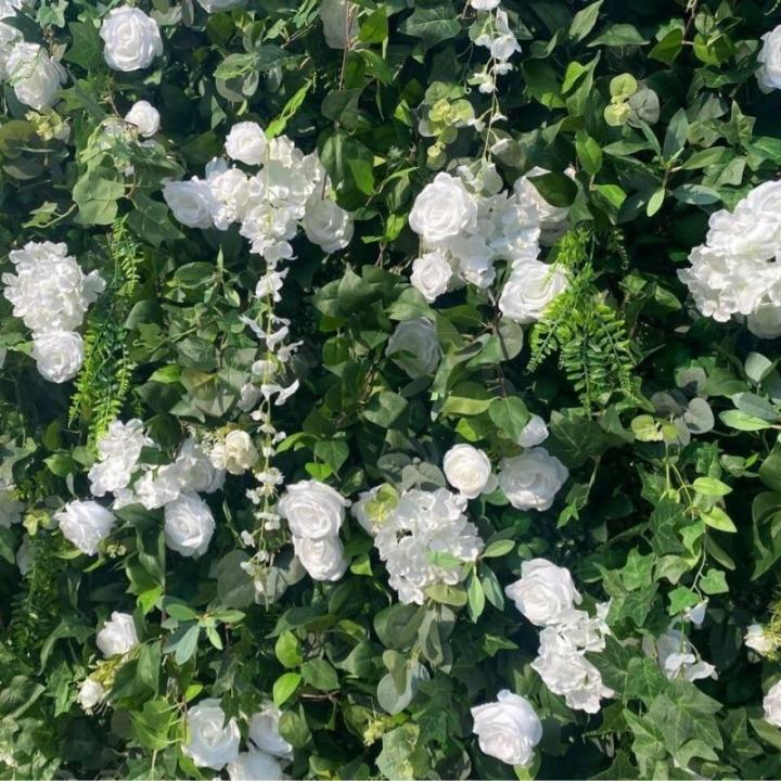 Rose Simulation Blumen Wand Hintergrund Wand, Künstliche Wand Blumen Hintergrund 3D Seide Hortensie Blumen Panel Für Foto Hintergrund Home Party Hochzeit Hintergrund Dekoration(1