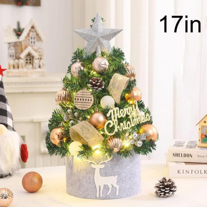Mini-Weihnachtsdeko für Kinder als Baum. Für Alter, für Verzierungen mit bunten Ornamenten für Feiern (45 cm, champagnerfarben)