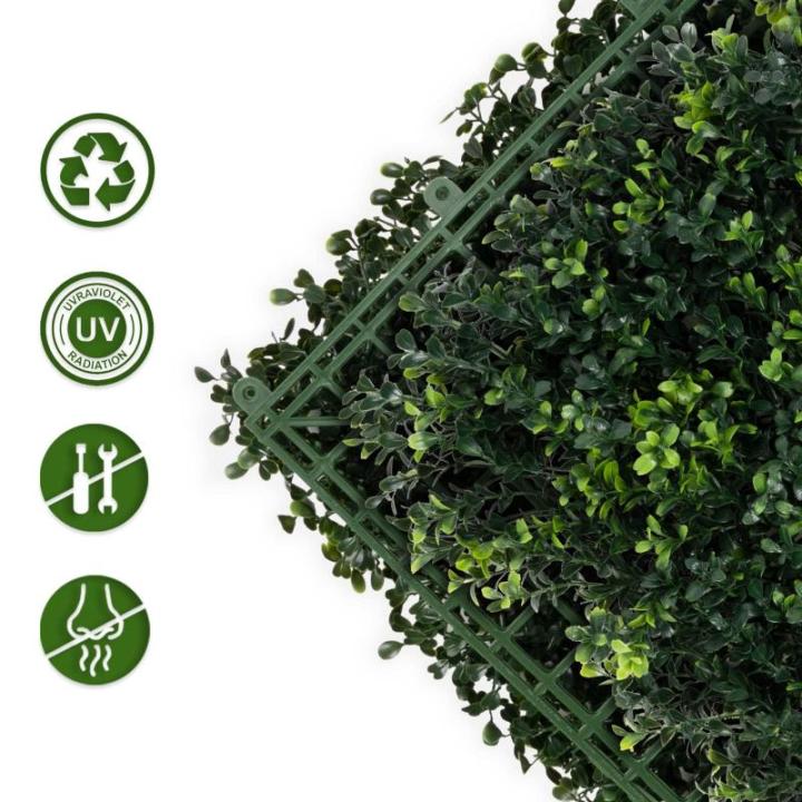 Plantenwand, , wandplanten, 50 x 50 cm, decoratie voor muur/balkon/tuin, boxwood