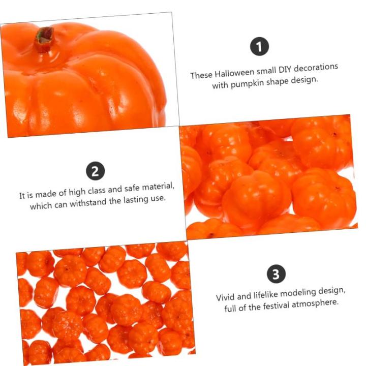 500 stuks pompoendecoratie Halloween pompoen decoratie kleine realistische pompoen desktop pompoen decoratie Halloween feestdecoratie nep pompoen PU-lijm miniatuur