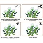 Kunstrozen, 15 stuks, kunstbloemen, net echt, lange stem, kunstrozen voor doe-het-zelf bruiloftsdecoratie, bruidsboeket, tuin, feest, hotel, kantoor, decoratie, rozen (wit)
