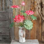 Kunstblumen Künstliche Blumen für den Innenbereich, Simulation Lotus, künstliche Blumen in Vase, Seidenblumen-Wohnzimmer-Desktop-Dekoration für jeden Anlass