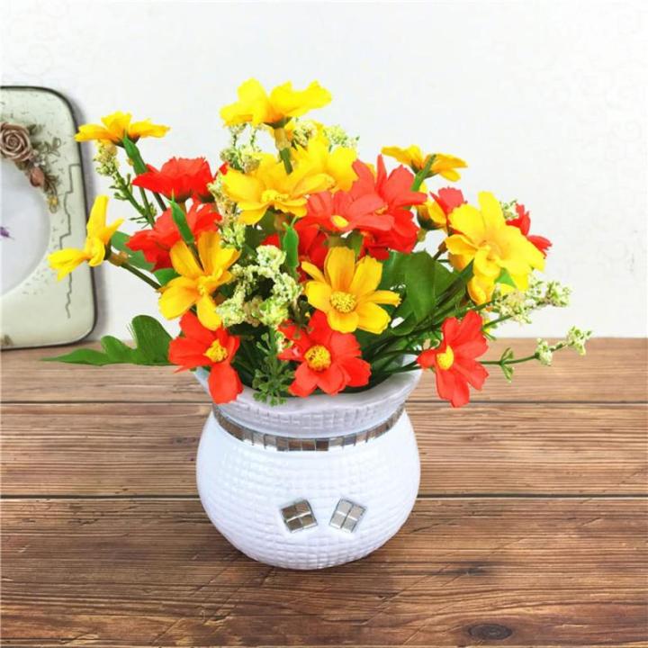 Kunstblumen Gefälschte Pflanzen, kleine künstliche Mini-Blume, für Garten, Rasen, Balkon, Büro, Bauernhaus, drinnen und draußen, Frühlings- und Sommerdekoration für jeden An