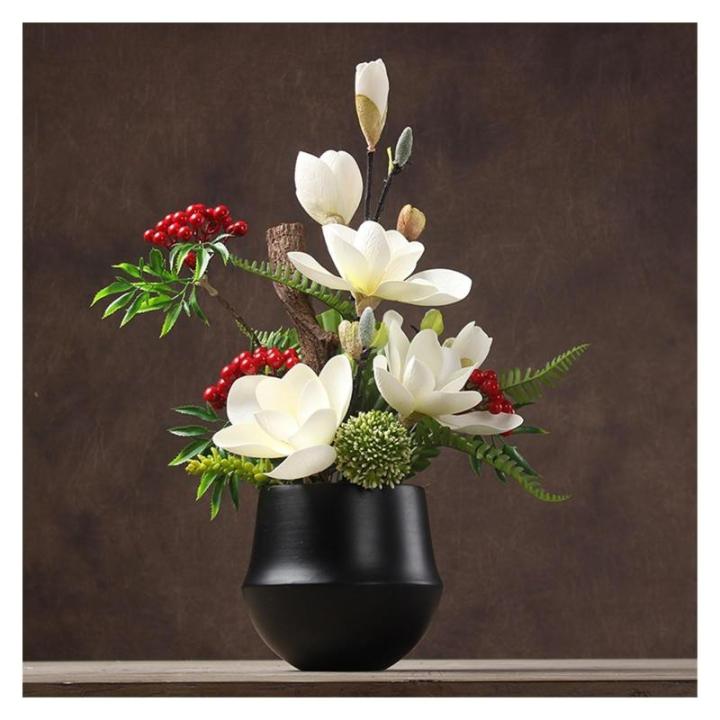 Kunstblumen Tischblumenarrangement für den Innenbereich – 41 cm x 54 cm große Kunstpflanze für die Schreibtischdekoration im Wohnzimmer – Keramikvase für jeden Anlass
