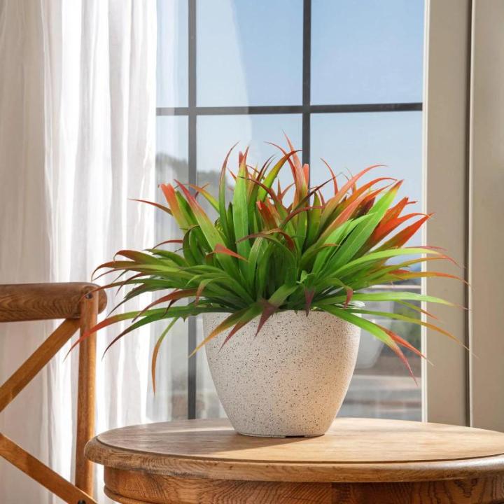 12 stuks , 40 cm, gras, kunstplant, herfst, kunststof planten, binnen en buiten, uv-bestendig, groen kunstgras voor thuis, raam, tuin, terras, pad, veranda, decoratie